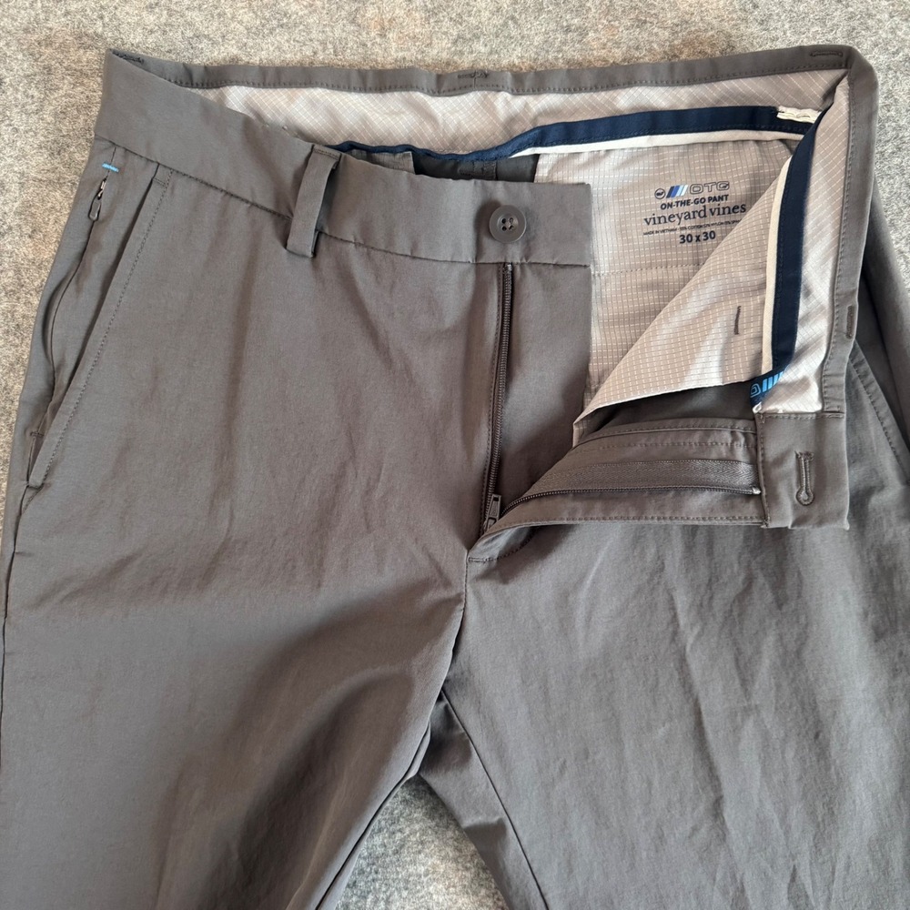 Vineyard Vines OTG 30x30 Gray On-The-Go Performance Stretch Mens Chino Pants - Picture 5 of 8